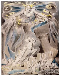 Los hijos e hijas de Job abrumados por Satanás